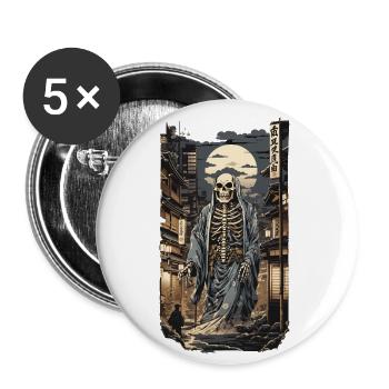 Ukiyo-E Yokai Skeleton Demon Edo Vintage Design - Buttons small 1''/25 mm (5-pack) - white - Front