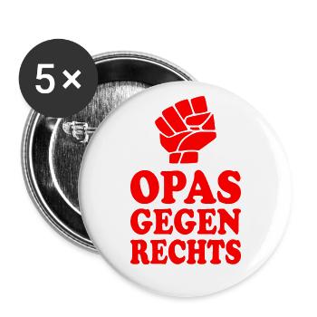 Opas gegen rechts - Buttons klein 25 mm (5er Pack) - Weiß - Vorne