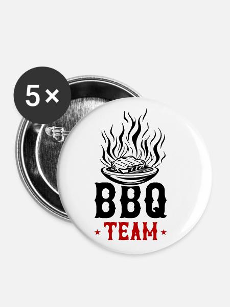 Grill Bbq Team - Buttons klein 25 mm (5er Pack) - Weiß
