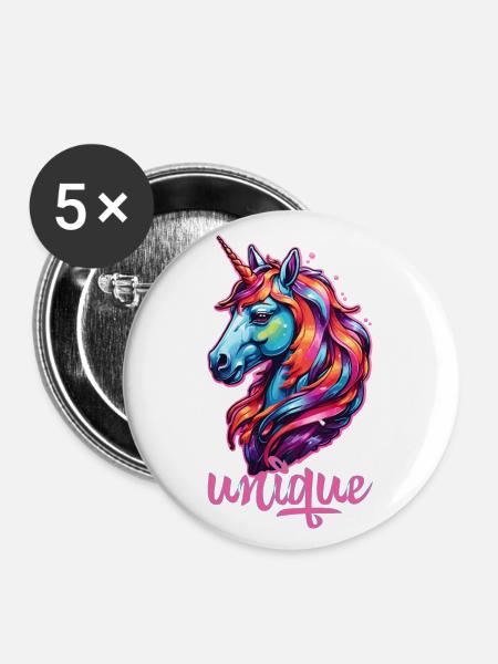 Unique - Buttons klein 25 mm (5er Pack) - Weiß