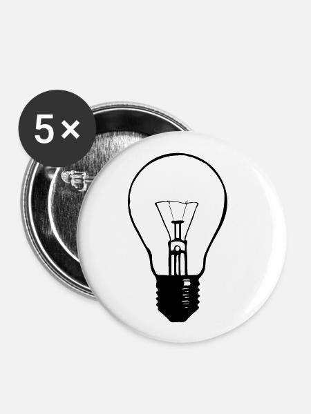 Lightbulb - Buttons klein 25 mm (5er Pack) - Weiß