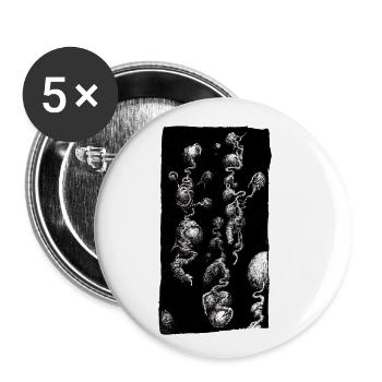 Frei schwebende organische Aberrationen - Buttons klein 25 mm (5er Pack) - Weiß - Vorne