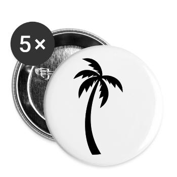 Palme - Buttons klein 25 mm (5er Pack) - Weiß - Vorne