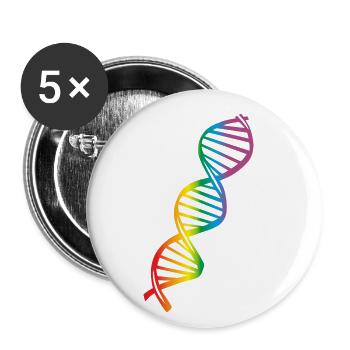 LGBT Rainbow DNA, gay pride - Lot de 5 petits badges (25 mm) - blanc - Devant