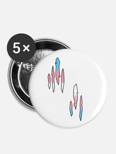 Trans Pride, Lgbtq - Buttons klein 25 mm (5er Pack) - Weiß
