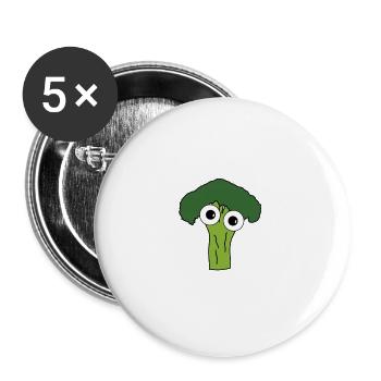Broccoli with eyes - Buttons small 1''/25 mm (5-pack) - white - Front