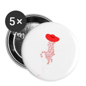 Geblümtes Kleid - Buttons klein 25 mm (5er Pack) - Weiß - Vorne