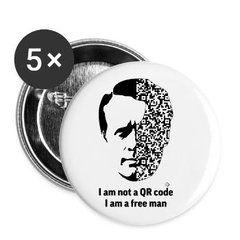 Ich bin kein QR-Code, ich bin ein freier Mann - Buttons klein 25 mm (5er Pack) - Weiß - Vorne