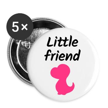 Petit ami (bébé dinosaure) - Lot de 5 petits badges (25 mm) - blanc - Devant