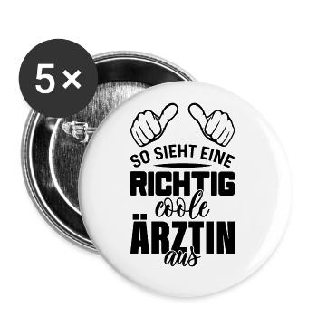 Arzt Ärzte Ärztin Spruch Arbeit Medizinstudent - Buttons klein 25 mm (5er Pack) - Weiß - Vorne