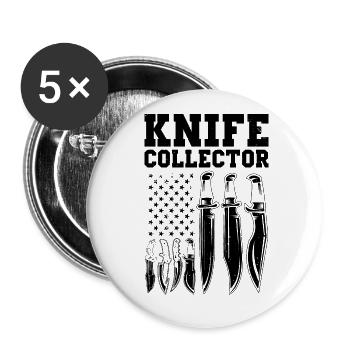 Knife lovers - Buttons small 1''/25 mm (5-pack) - white - Front
