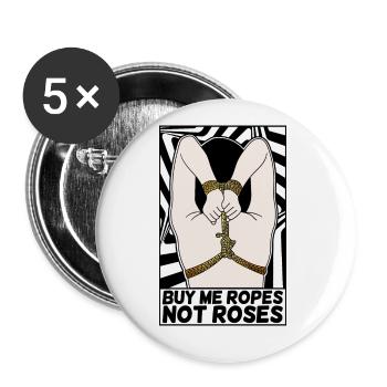 EROTIC POP-ART ARTWORK SEXY SHIBARI BONDAGE GIRL - Buttons small 1''/25 mm (5-pack) - white - Front