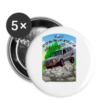 Commaner-Abenteuer - Buttons klein 25 mm (5er Pack) - Weiß - Vorne