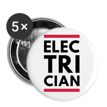 Electrician (two lines) - Buttons small 1''/25 mm (5-pack) - white - Front