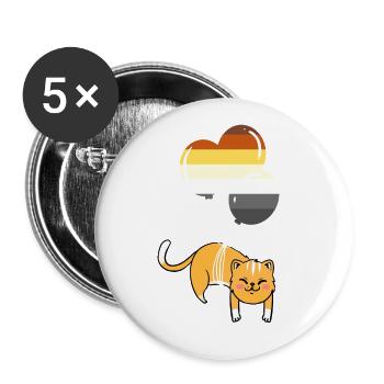 Katze Ballon Gay Bear Pride - Buttons klein 25 mm (5er Pack) - Weiß - Vorne