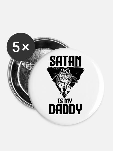 Satanismus - Buttons klein 25 mm (5er Pack) - Weiß