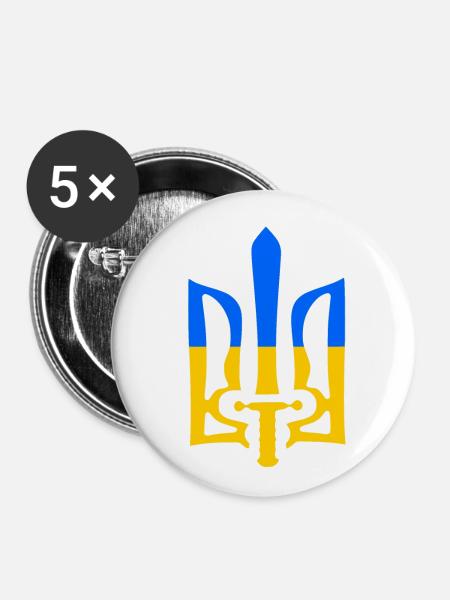 ukraine - Buttons klein 25 mm (5er Pack) - Weiß