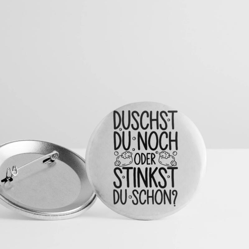 Duschst du noch oder stinkst Du schon? Winter Buttons klein 25 mm (5er Pack)