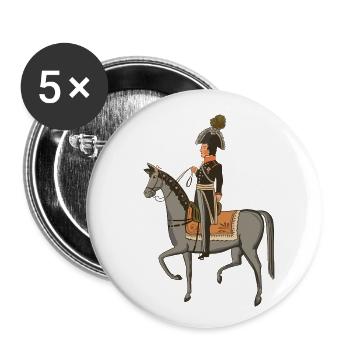 Der König zu Pferd - Buttons klein 25 mm (5er Pack) - Weiß - Vorne