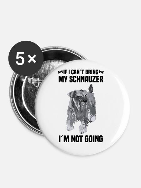 Schnauzer Hunderasse - Buttons klein 25 mm (5er Pack) - Weiß