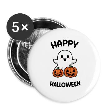 Happy Halloween - Buttons small 1''/25 mm (5-pack) - white - Front