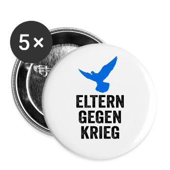 Eltern gegen Krieg - Buttons klein 25 mm (5er Pack) - Weiß - Vorne