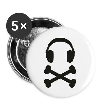 music pirat - musik piraten - Lot de 5 petits badges (25 mm) - blanc - Devant