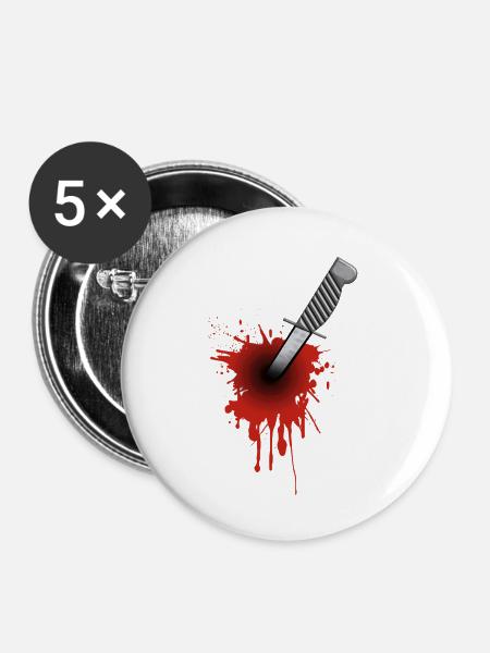 dagger - Buttons klein 25 mm (5er Pack) - Weiß