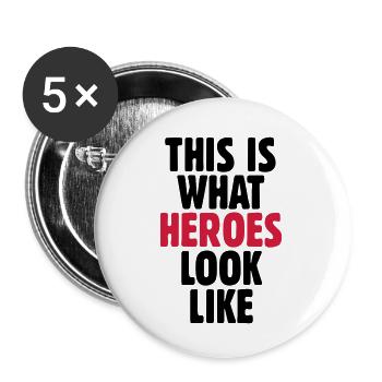 This is what heroes look like - Lot de 5 petits badges (25 mm) - blanc - Devant