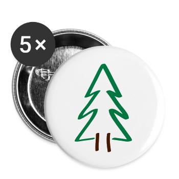 baum tanne weihnachten - Buttons klein 25 mm (5er Pack) - Weiß - Vorne