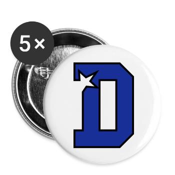 d_letter - Buttons klein 25 mm (5er Pack) - Weiß - Vorne