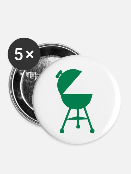 Grill - Buttons klein 25 mm (5er Pack) - Weiß