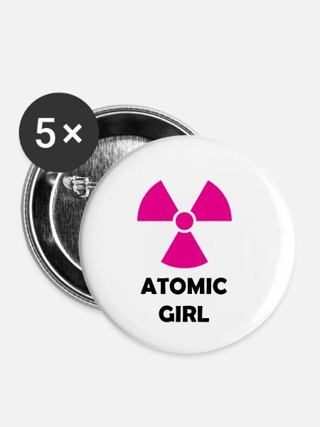 Atomic Mädchen - Buttons klein 25 mm (5er Pack) - Weiß