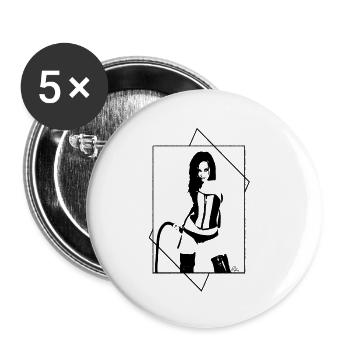 domina peitsche rahmen - Buttons klein 25 mm (5er Pack) - Weiß - Vorne