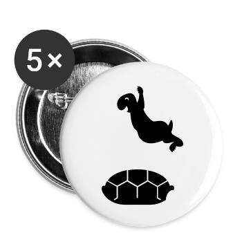 Frühlings Schildkröte / spring turtle (1c) - Buttons klein 25 mm (5er Pack) - Weiß - Vorne