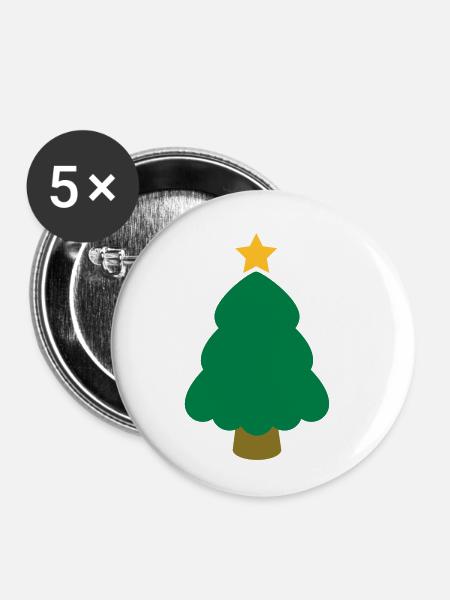 christmas tree - Buttons klein 25 mm (5er Pack) - Weiß