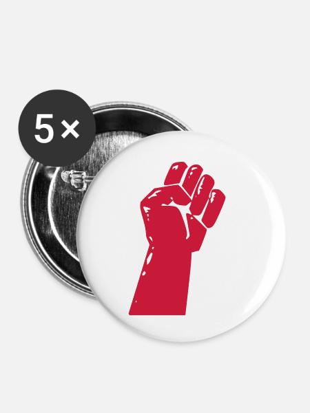 Revolution! (V) - Buttons klein 25 mm (5er Pack) - Weiß