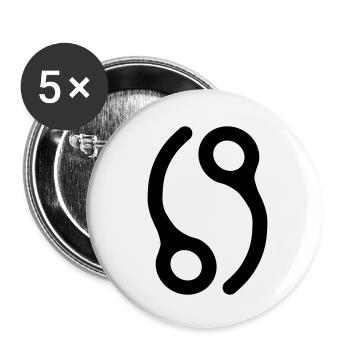 69 Schluss Pins - Buttons klein 25 mm (5er Pack) - Weiß - Vorne