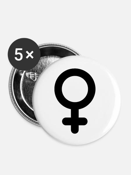 frauensymbol - Buttons klein 25 mm (5er Pack) - Weiß