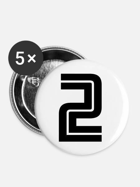 2 - Buttons klein 25 mm (5er Pack) - Weiß