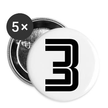 3 - Buttons small 1''/25 mm (5-pack) - white - Front