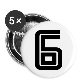 6 - Buttons small 1''/25 mm (5-pack) - white - Front