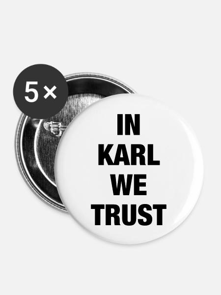 In Karl We Trust - Buttons klein 25 mm (5er Pack) - Weiß