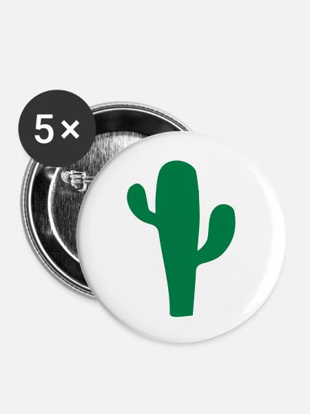 Kaktus - Buttons klein 25 mm (5er Pack) - Weiß