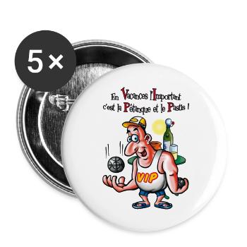 Petanque Vip - Buttons klein 25 mm (5er Pack) - Weiß - Vorne