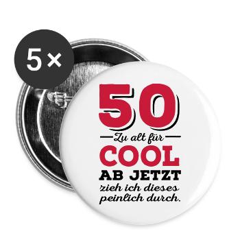 50 - Buttons klein 25 mm (5er Pack) - Weiß - Vorne