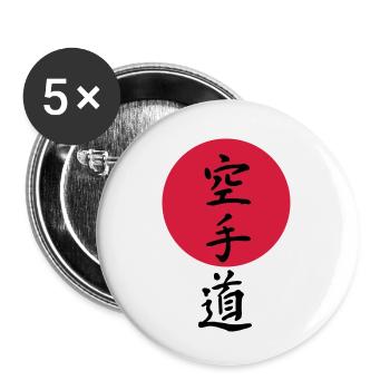 Karate - Buttons klein 25 mm (5er Pack) - Weiß - Vorne