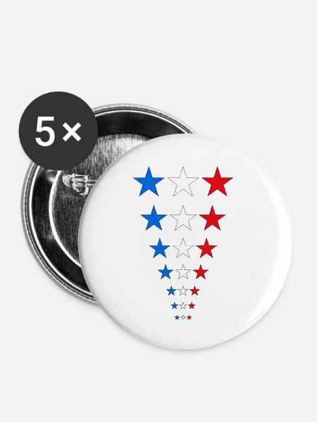 stars - Buttons klein 25 mm (5er Pack) - Weiß