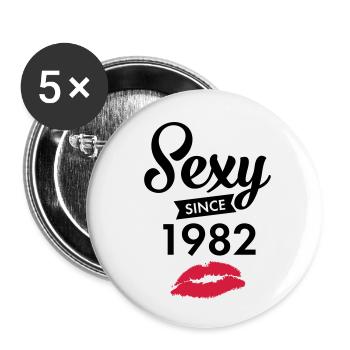 Sexy Since 1982 - Buttons klein 25 mm (5er Pack) - Weiß - Vorne
