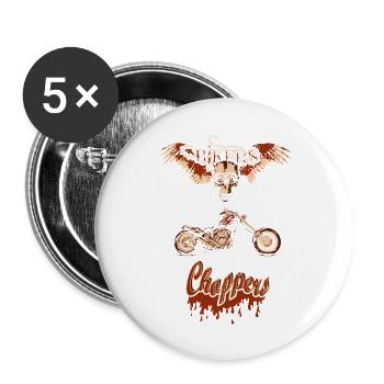 chopper bis - Lot de 5 petits badges (25 mm) - blanc - Devant